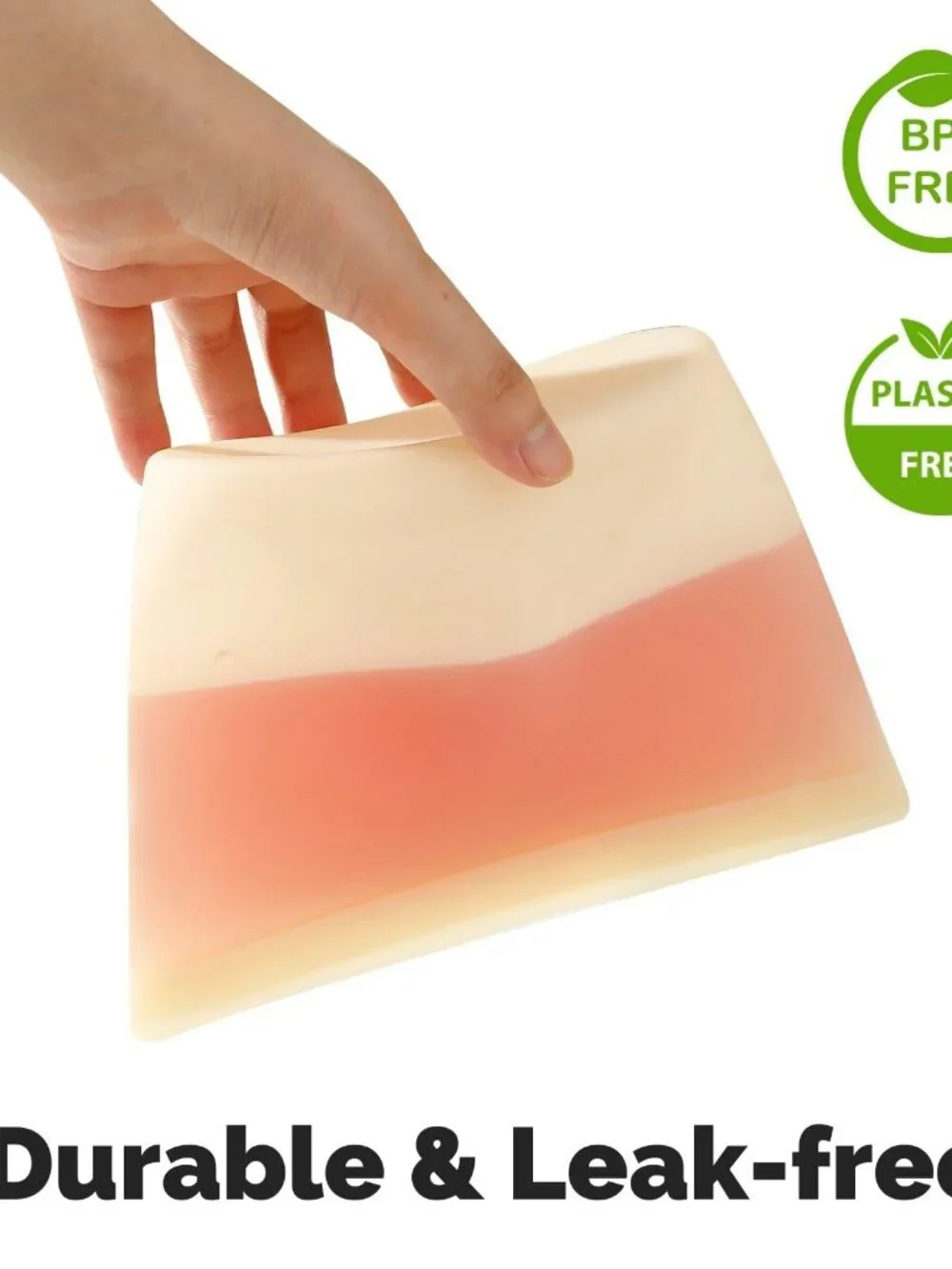 PandaEar 4 Pack Reusable Silicone Food Storage Bags, Leakproof Stand-Up Freezer